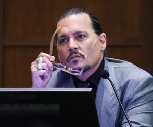 Actor Johnny Depp testifies during the trial at Fairfax County Circuit Court in Fairfax, Va., Wednesday, April 20, 2022. Depp sued his ex-wife Amber Heard for libel in Fairfax County Circuit Court after she wrote an op-ed piece in The Washington Post in 2018 referring to herself as a