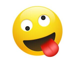 Vector Emoji yellow smiley crazy face