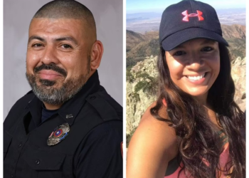  Officer Ruben Ruiz, left, and slain teacher Eva Mireles.