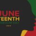 Juneteenth Independence Day. Freedom or Emancipation day. Annual american holiday, celebrated in June 19. African-American history and heritage. Poster, greeting card, banner and background. Vector
