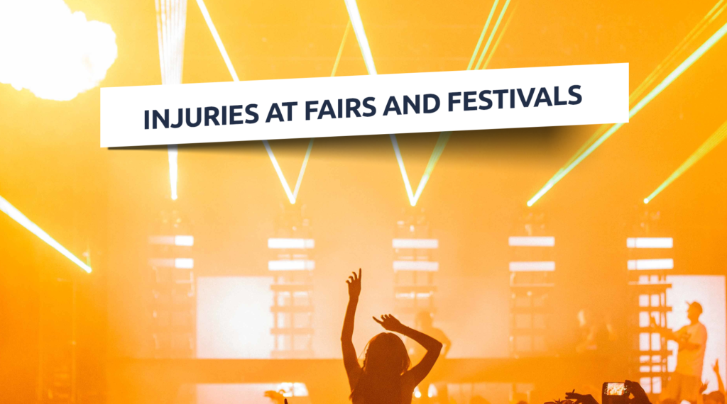 How are injuries caused at festivals or fairs handled legally?