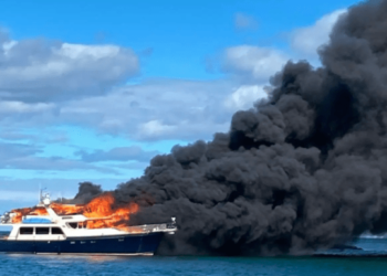 Yacht catches fire forcing 3 people and 2 dogs to ‘abandon ship’ – Law Officer