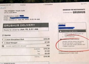 PHOTO: Grubhub receipt used to help locate a woman being held captive in the Bronx, NY.