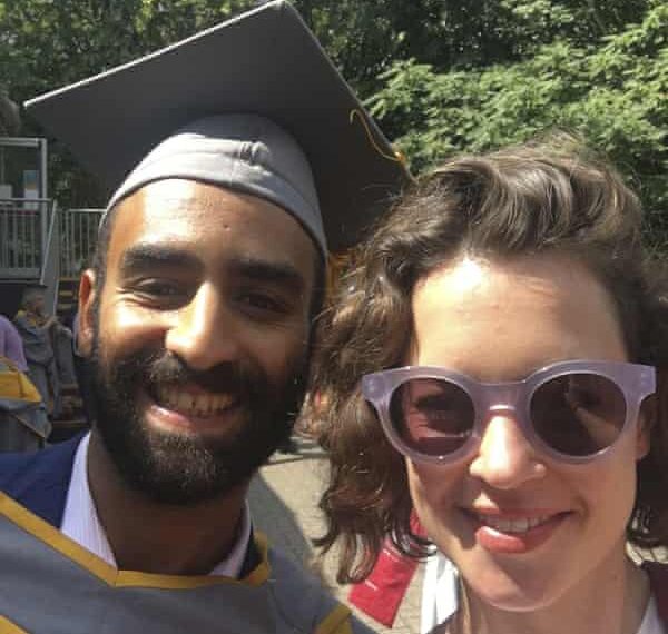 Karim Ennarah and his now-wife, Jessica Kelly, pictured here in 2018 after they graduated from the School of Oriental and African Studies, London.