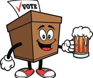 Ballot Box with Beer Election day drinking
