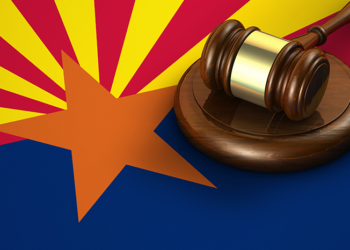 Arizona flag and gavel