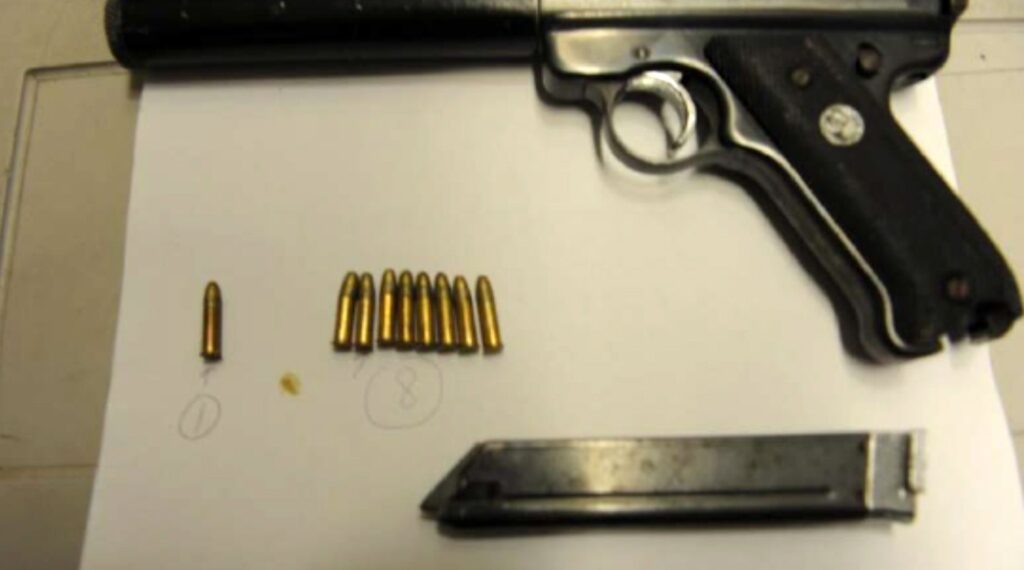 The guns found on Centeno.