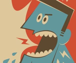 Retro angry man shouting