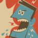 Retro angry man shouting