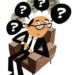 A man sitting in a chair with many questions