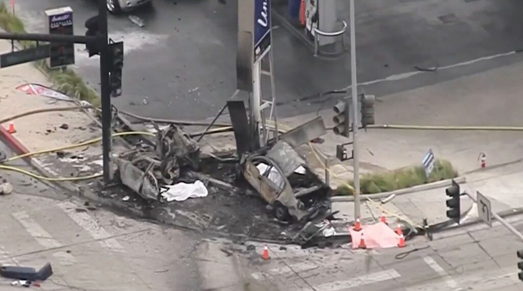 Aerial view of Crash