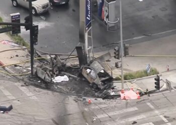 Aerial view of Crash