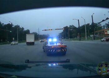 Footage shows Florida Highway Patrol troopers going on chaotic chase to capture Brandon Baker.