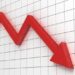 graph chart down downward dip plunge recession depression