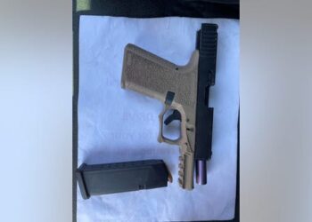The Stockton Police Department released this image of a gun that was seized during a fight at Lincoln High School. 