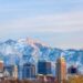 Salt Lake City with Snow Capped Mountain
