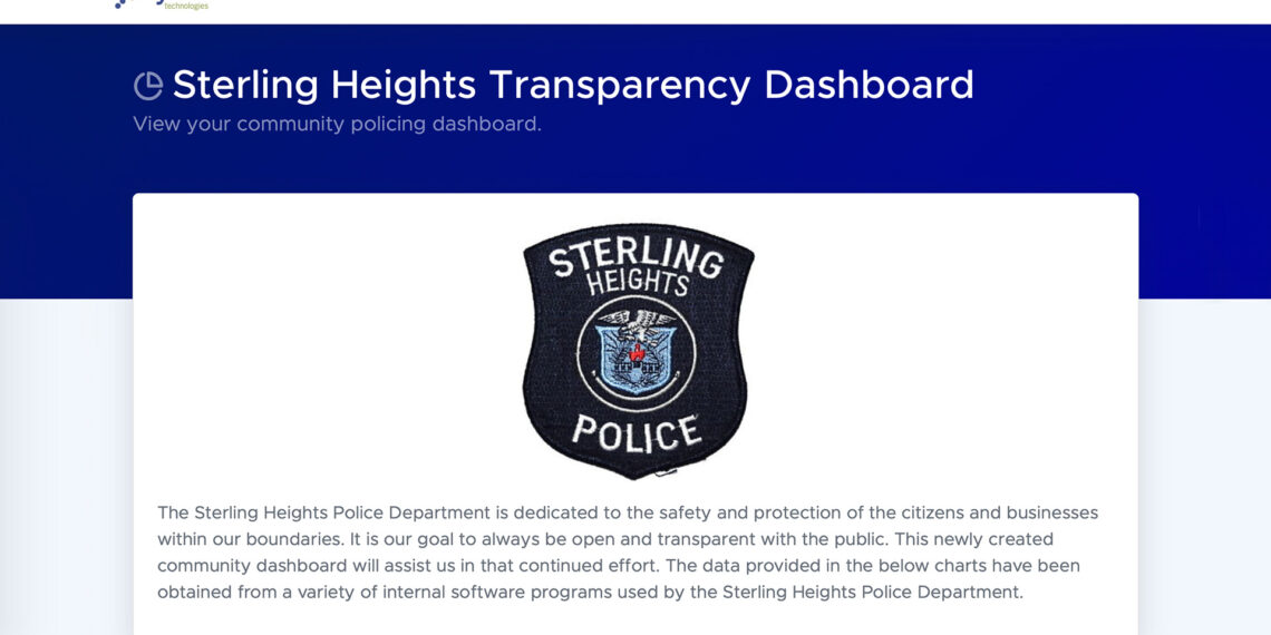 Sterling Heights Police Department launches transparency dashboard to foster community trust