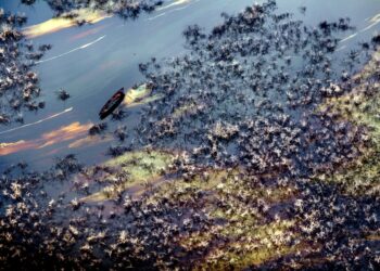 Image of an oil spill in Nigeria