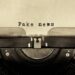 Fake news words typed on vintage typewriter.