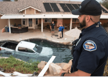 ‘Stay hydrated’ during the heatwave ‘but we don’t recommend driving in the pool,’ police say following crazy crash – Law Officer