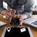 Man Hand Holding Smartphone Device And Technology , Businessman