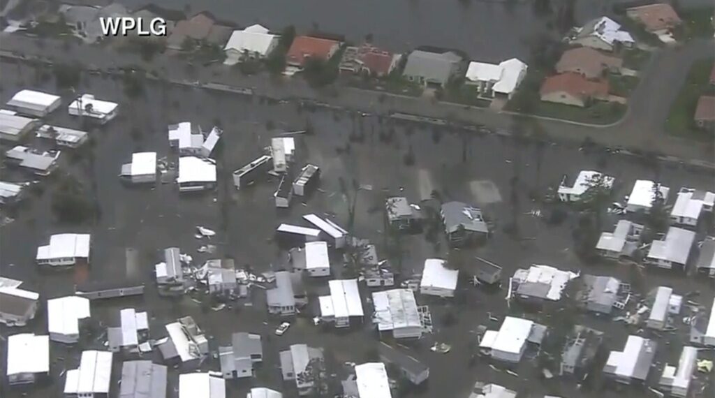 A picture of Sanibel Island in the aftermath of Hurricane Ian.