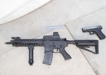 The rifle was later found to be a realistic-looking airsoft gun. Herrera also had in his possession a fake handgun, right.
