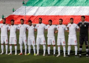 The Iranian national football team pictured during a friendly against Syria in 2021