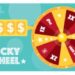 Lucky wheel flat illustration vector text is outlined