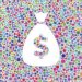 Money Bag Icon on Color Circle Background Pattern