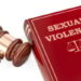 Sexual assault violence concept with gavel and book, 3D rendering
