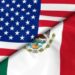 Flags of the United States of America and Mexico Divided
