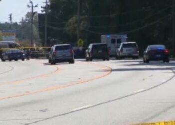 The crime scene where a Georgia police K9 and a possible murder conspiracy were shot dead.