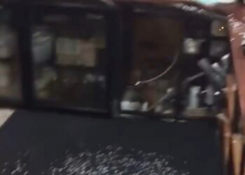 Pictures of the interiors of the damaged shop