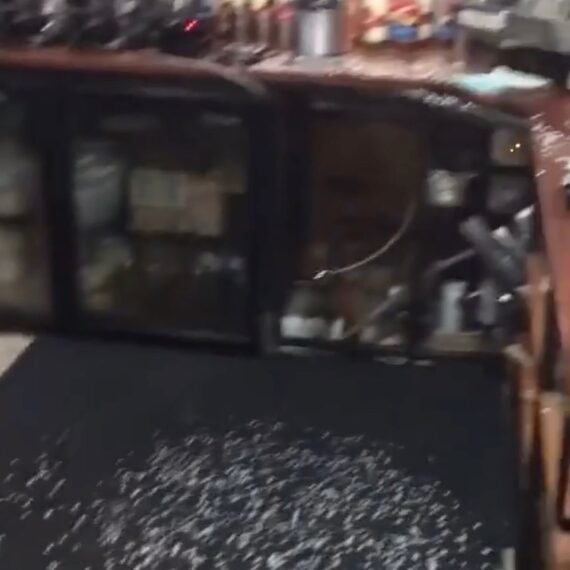 Pictures of the interiors of the damaged shop
