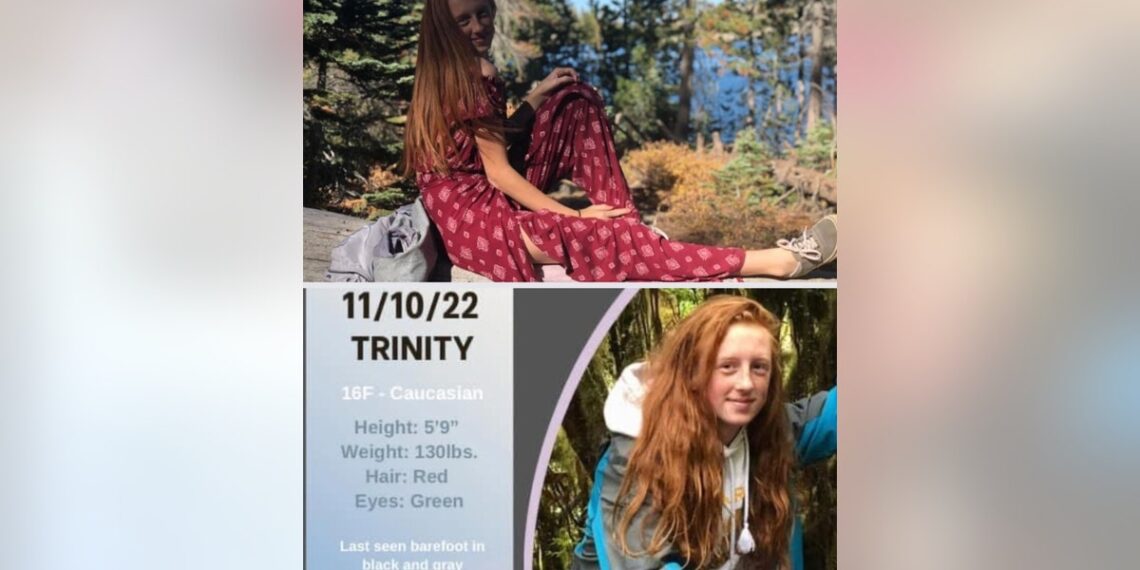 Missing California girl Trinity Backus is described as 5 feet, 9 inches, weighing 130 pounds with red hair and green eyes. 