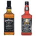 side by side comparison of jack daniel's whiskey bottle and similar-looking "Bad Spaniels" dog toy