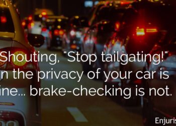 Who is liable in a brake-checking accident?