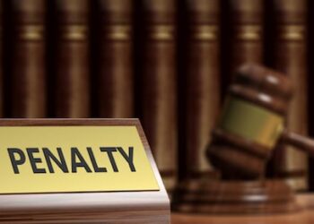 death penalty words and gavel and books