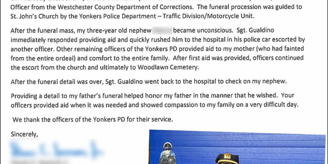 Yonkers police officer to aid of unconscious boy during funeral