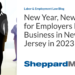 New Year, New Rules for Employers Doing Business in New Jersey in 2023