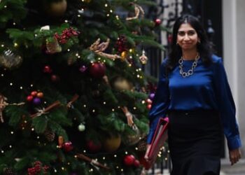 Suella Braverman outside No 10 following a cabinet meeting, London, 29 November 2022.