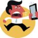 Angry man phone