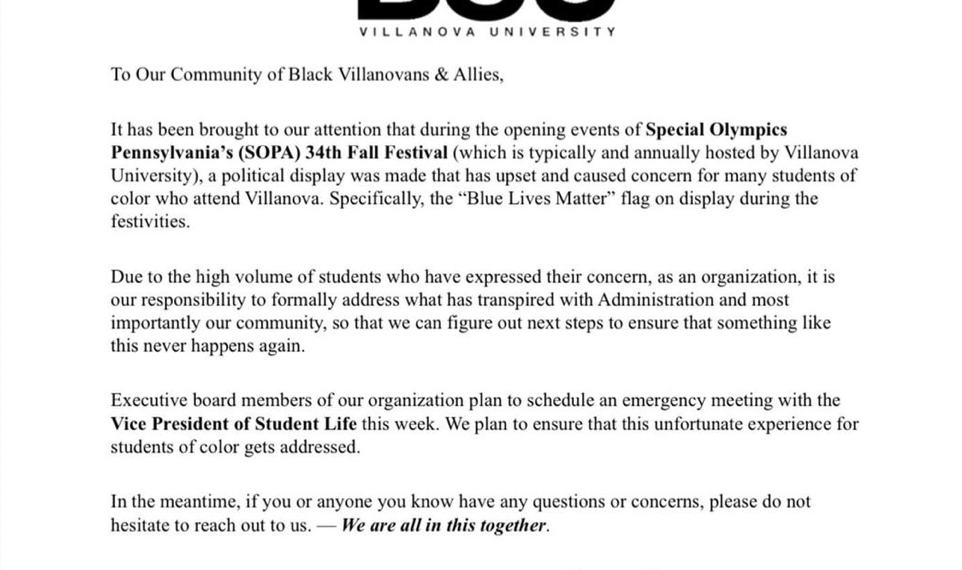 Thin blue line flag banned from charity event after Villanova students protest – Law Officer