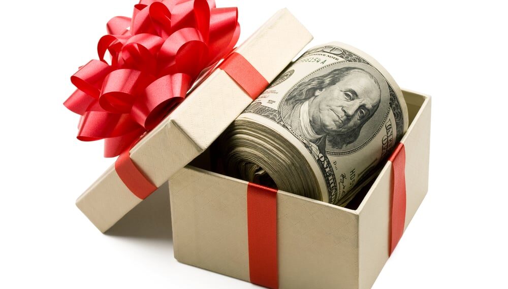 bonus box with money