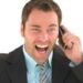 man yelling into cellphone