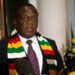 Zimbabwe’s president, Emmerson Mnangagwa, holds a press conference in Harare in 2019