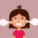 Angry Little Girl Vector Cartoon Character Illustration