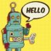 Vintage / Retro Robot vector illustration for greeting card