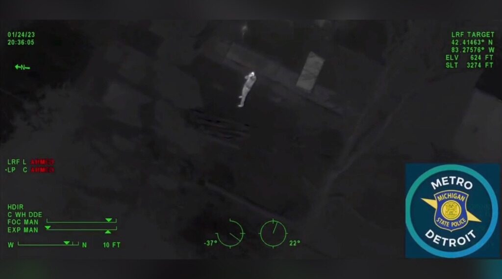 The shooter shooting at the helicopter.
